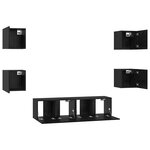 vidaXL Ensemble meuble TV 6 Pièces Chêne noir Bois d'ingénierie