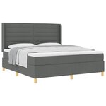 vidaXL Lit à ressorts avec matelas Gris foncé 180 x 200 cm tissu