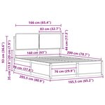 vidaXL Cadre de lit avec tête de lit rembourrée Taupe 160 x 200 cm