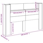 vidaXL Tête de lit avec étagère Chêne Sonoma 160 x 16 5 x 103 5 cm