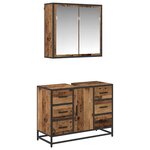 vidaXL Ensemble de mobilier de salle de bain 2 Pièces Bois ancien