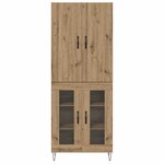 vidaXL Haut Armoire 2 Pièces Chêne artisanal Bois d'ingénierie et verre