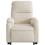 vidaXL Fauteuil inclinable de massage beige tissu microfibre