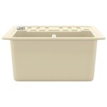 vidaXL Évier de cuisine Granit Seul lavabo Beige