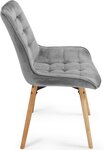Lot de 8 chaises de salon salle à manger pied en bois et velours gris 01_0000741