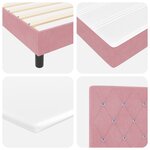Lit box spring vidaXL avec matelas rose 140x200 cm en velours