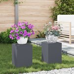 vidaXL Supports de Plantes d'Extérieur Pillar 2 Pièces Anthracite 24x24x35 cm Acier