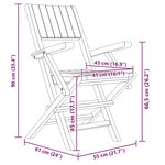 vidaXL Chaises de jardin pliantes lot de 4 55x61x90cm bois massif teck