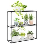 vidaXL Support de plantes à 3 niveaux Noir 100 x 32 x 102 cm Acier