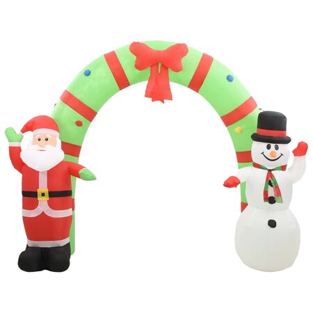 vidaXL Arche gonflable avec Père Noël et bonhomme de neige LED 223 cm