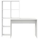 vidaXL Bureau avec étagère Blanc 138.5 x 55 x 143 cm Bois d'ingénierie