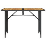 vidaXL Table de jardin et dessus en bois noir 110x68x70 cm poly rotin