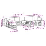 vidaXL Ensemble de canapés d'extérieur 11 pc Naturel et Crème