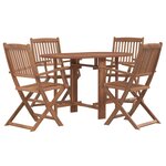 vidaXL Ensemble à manger d'extérieur pliable 5Pièces Bois d'acacia solide