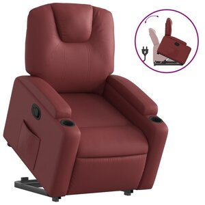 vidaXL Fauteuil inclinable Rouge bordeaux Similicuir