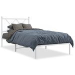 vidaXL Cadre de lit métal avec tête de lit blanc 90x200 cm