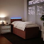 vidaXL Sommier à lattes de lit avec matelas Rose 100x200 cm Velours