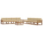 vidaXL Ensemble de canapés d'extérieur 9 Pièces Naturel et Beige
