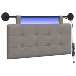 vidaXL Tête de lit suspendue Taupe Tissu