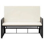 vidaXL Salon de jardin 2 Pièces avec coussins Résine tressée Noir