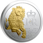 Monnaie QUEEN'S BEAST Gilded Set 5x1 Oz Argent 5 Pounds Pitcairn Islands 2026 (PRÉCOMMANDE)