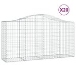 vidaXL Paniers à gabions arqués 20 Pièces 200x50x100/120 cm fer galvanisé