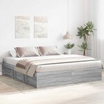 vidaXL Cadre de lit sans matelas sonoma gris 180x200 cm