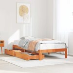 vidaXL Cadre de lit avec tiroirs sans matelas cire marron 75x190 cm
