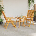 vidaXL Ensemble bistro de jardin 3 Pièces Marron Bois d'acacia massif