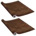 vidaXL Films autoadhésifs pour portes 2 Pièces Chêne foncé 210x90 cm PVC