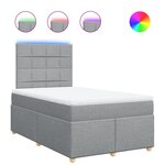vidaXL Sommier à lattes de lit avec matelas Gris clair 120x200cm Tissu
