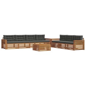 vidaXL Ensemble de canapés d'extérieur 8 pc Naturel et Anthracite