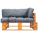 vidaXL Canapé palette de jardin avec coussins gris bois de pin
