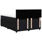 vidaXL Sommier à lattes de lit et matelas Noir 160x200 cm Velours