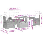 vidaXL Ensemble à manger de jardin 4 Pièces avec coussins noir