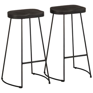 vidaXL Tabourets de bar lot de 2 noir 45x40x78 cm bois manguier massif