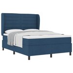vidaXL Lit à ressorts avec matelas Bleu 140 x 200 cm tissu