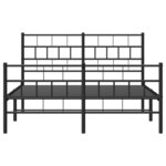 vidaXL Cadre de lit métal sans matelas avec pied de lit noir 120x200cm