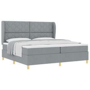 vidaXL Lit à ressorts avec matelas gris foncé 90x190 cm Gris clair