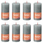 Bolsius Bougies pilier rustiques Shine 8 Pièces 100x50 mm Vert eucalyptus