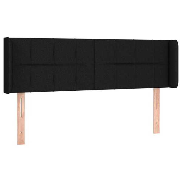 vidaXL Tête de lit avec oreilles Noir 147x16x78/88 cm Tissu