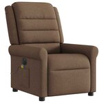 vidaXL Fauteuil inclinable de massage électrique marron tissu
