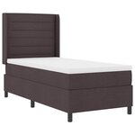 vidaXL Lit à ressort LED avec matelas Marron foncé 100 x 200 cm tissu