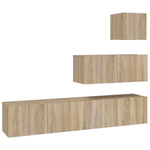 vidaXL Ensemble de meubles TV 4 Pièces Chêne sonoma Bois d'ingénierie