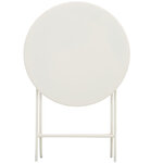 Salon de jardin bistro pliable - table ronde Ø 60 cm avec 2 chaises pliantes - métal thermolaqué blanc