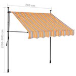 vidaXL Auvent manuel rétractable avec LED 200 cm Jaune et bleu