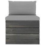 vidaXL Salon palette de jardin 2 Pièces avec coussins Bois de pin massif