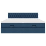VidaXL Cadre de lit ottoman avec matelas bleu 160x200 cm tissu