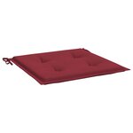vidaXL Coussins de chaise de jardin lot de 6 rouge bordeaux 50x50x4 cm