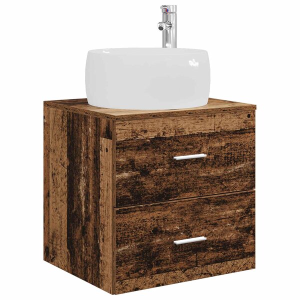 vidaXL Vanité de lavabo mural Bois ancien 49 5 x 44 5 x 66 cm